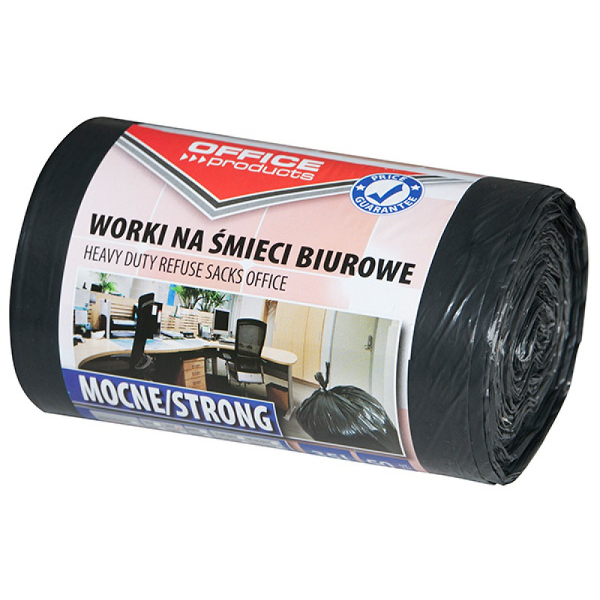 Worki na śmieci biurowe Office Products mocne (LDPE) 35l 50szt. czarne