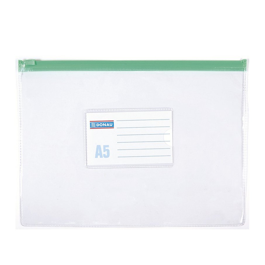 Torebka z suwakiem DONAU, PVC, A5, transparentna