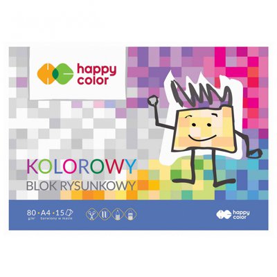 Blok rysunkowy Happy Color Premium 15 kartek biały A4 80 g 