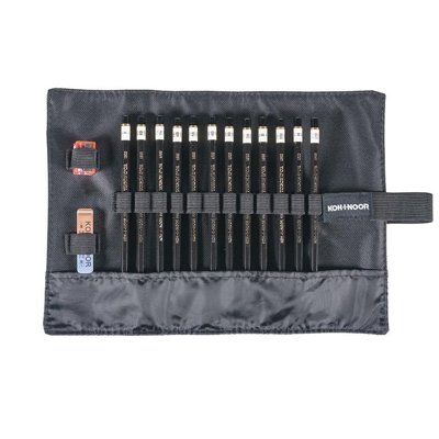 Zestaw ołówków TOISON D'OR 19 w czarnym piórniku 12 szt. 8B-2H, Koh-I-Noor Zestaw ołówków TOISON D'OR 19 w czarnym piórniku 12 szt. 8B-2H, Koh-I-Noor