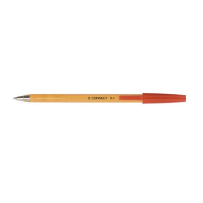 Długopis Q-CONNECT z wymiennym wkładem 0,4mm (linia), czerwony
