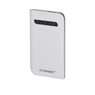 Powerbank, ładowarka przenośna Q-CONNECT, 3. 000 mAh, srebrna