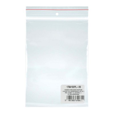 Torebka strunowa DONAU, LDPE, 100x200mm, 100szt., transparentna