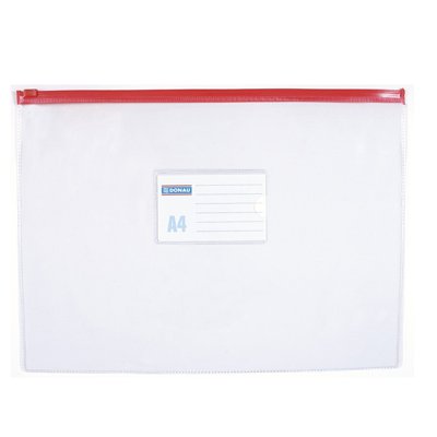 Torebka z suwakiem DONAU, PVC, A4, transparentna