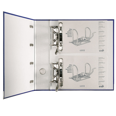 Segregator z dwoma mechanizmami 75 mm Leitz, niebieski