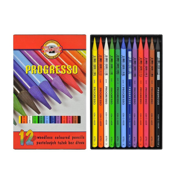 Bezdrzewne kredki Koh-i-noor Progresso 12 kol.