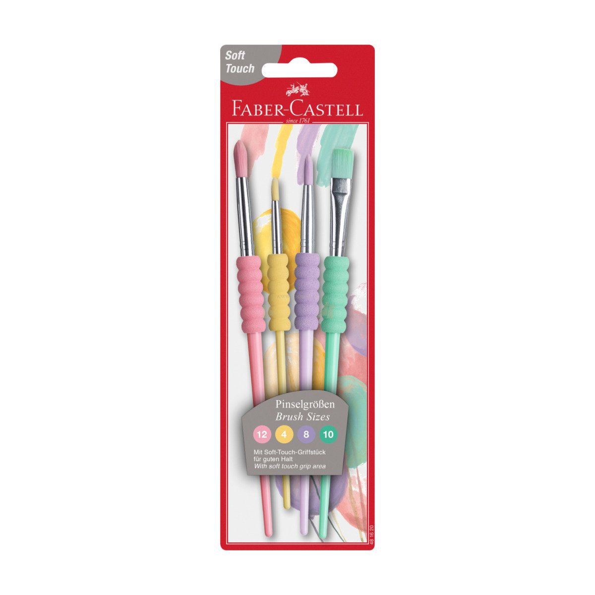 Pędzelki z miękkim uchwytem, 4 sztuki, Faber-Castell