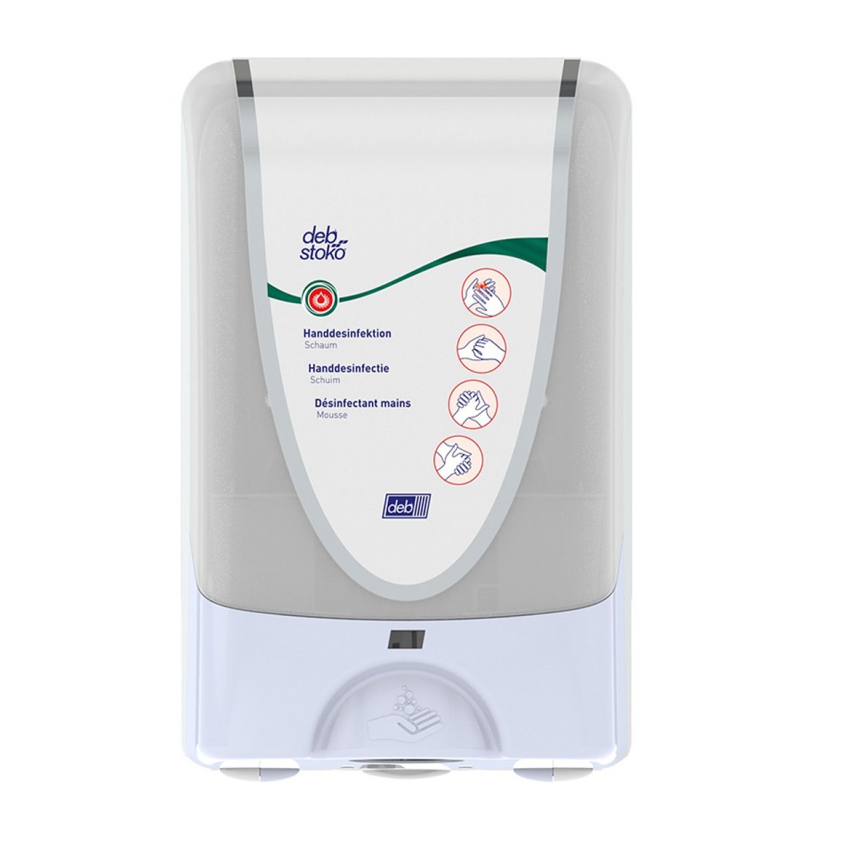 Bezdotykowy dozownik pianowego środka dezynfekcyjnego DEB Instant Foam, 1000ml, biały