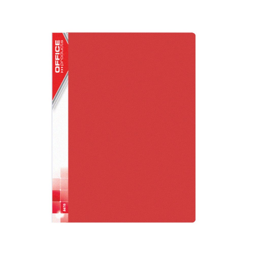 Teczka ofertowa OFFICE PRODUCTS, PP, A4, 620mikr., 20 koszulek, czerwona