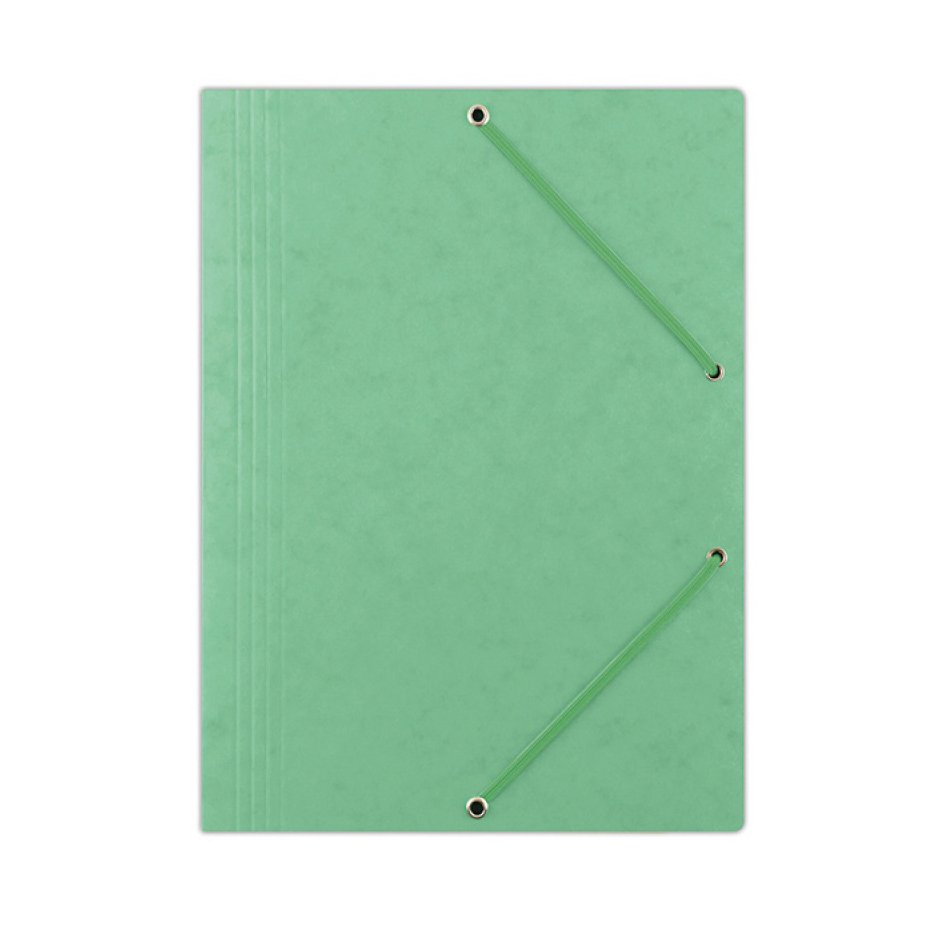 Teczka z gumką OFFICE PRODUCTS, preszpan, A4, 390gsm, 3-skrz., jasnozielona