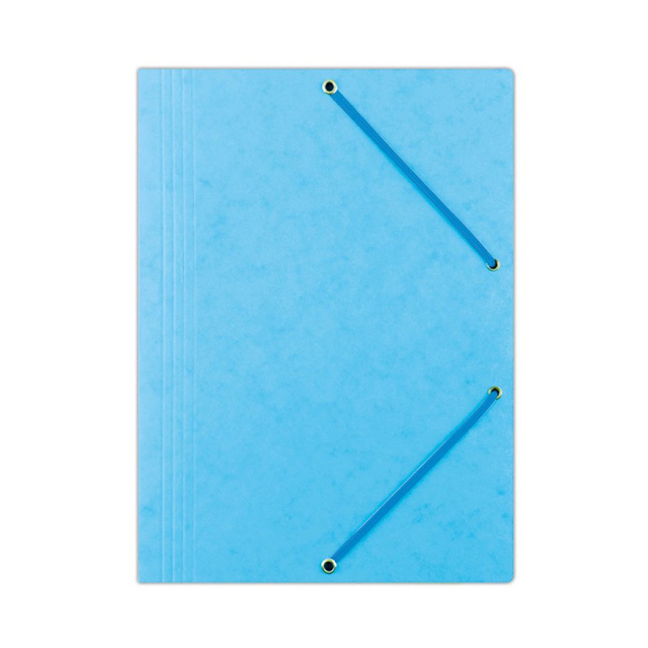 Teczka z gumką OFFICE PRODUCTS, preszpan, A4, 390gsm, 3-skrz., jasnoniebieska