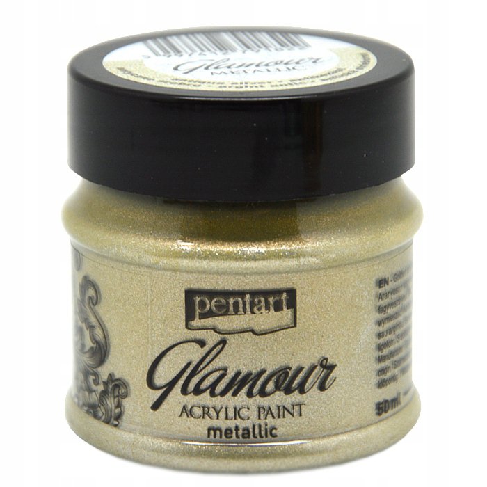 Pentart farba akrylowa 50ml Glamour antyczne srebro