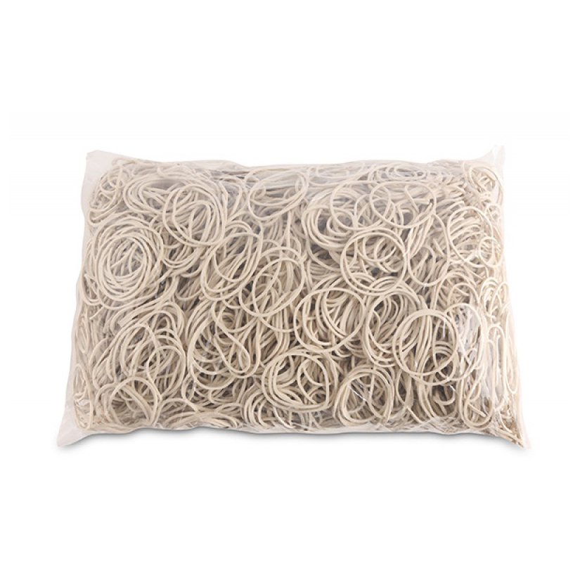 Gumki recepturki OFFICE PRODUCTS, średnica 40mm, 1,5x1,5mm, 60% kauczuku, 1000g, zgrzewka, białe