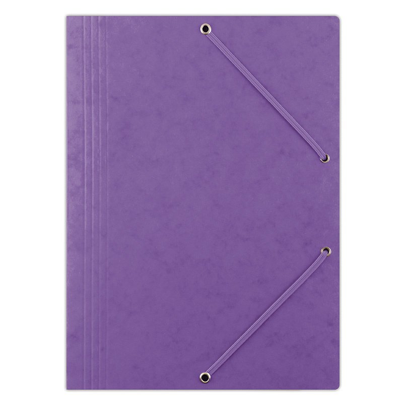 Teczka z gumką DONAU, preszpan, A4, 390gsm, 3-skrz., fioletowa