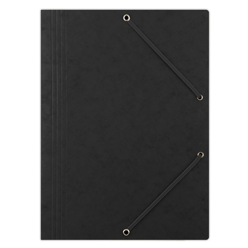 Teczka z gumką DONAU, preszpan, A4, 390gsm, 3-skrz., czarna