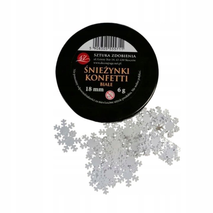 Girlanda Świąteczna śnieżynki 18mm 6g