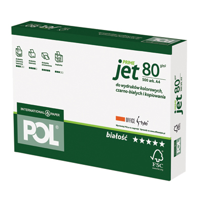 Papier ksero POL JET, A3, klasa A, 166CIE, 80gsm, 500ark.