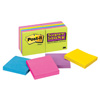 Bloczek samoprzylepny POST-IT® Super Sticky (654 -12SSUC), 76x76mm, 1x90 kart., neonowe