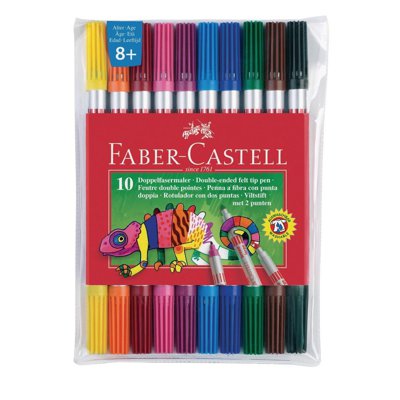 Faber Castell, Flamastry Dwustronne 10 Szt. Etui