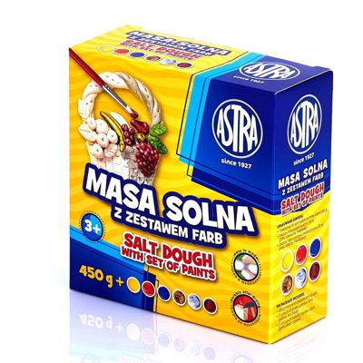 Masa solna, 450 g + zestaw farb do malowania, 6 kolorów