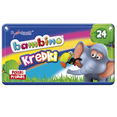 Kredki 24-kol. metalowe pudełko Bambino, St.Majewski