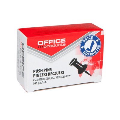 Pinezki beczułki OFFICE PRODUCTS, 100szt., mix kolorów