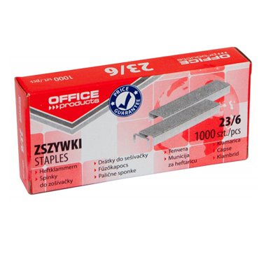 Zszywki OFFICE PRODUCTS, 23/6, 1000szt.