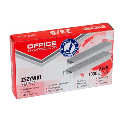 Zszywki OFFICE PRODUCTS, 23/8, 1000szt.