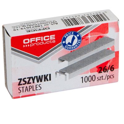 Zszywki OFFICE PRODUCTS, 26/6, 1000szt.