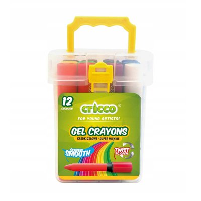 Kredki żelowe, Twist Cricco, 12 kolorów