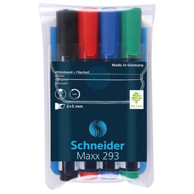 Zestaw markerów do tablic SCHNEIDER Maxx 293, 2-5mm, 4 szt., miks kolorów