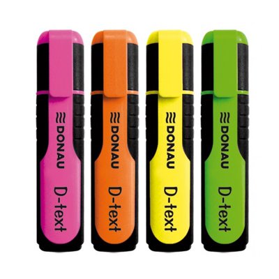  	Zakreślacz fluorescencyjny DONAU D-Text, 1-5mm (linia), 4szt