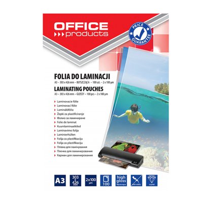 Folia do laminowania Ofice Products A3, 2 x 100mikr., błyszcząca, 125szt