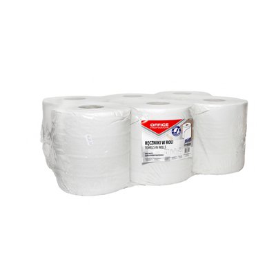 Ręczniki w roli makulaturowe OFFICE PRODUCTS Maxi, 2-warstwowe, 120m, 6szt., białe