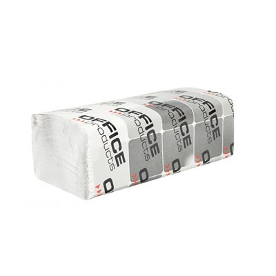 Ręczniki składane ZZ makulaturowe OFFICE PRODUCTS, 1-warstwowe, 4000 listków, 20szt., białe