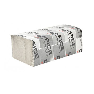 Ręczniki składane ZZ makulaturowe ekonomiczne OFFICE PRODUCTS, 1-warstwowe, 4000 listków, 20szt., szare