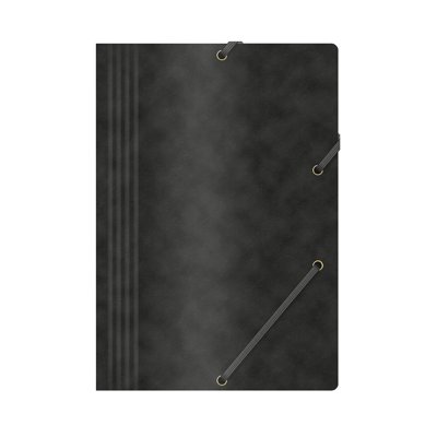 Teczka z gumką OFFICE PRODUCTS, preszpan, A4, 390gsm, 3-skrz., czarna