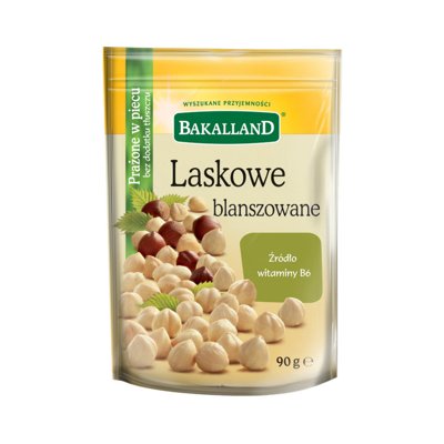 Orzechy laskowe blanszowane, Bakalland, 90gr