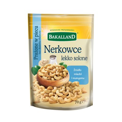 Orzechy nerkowca lekko solone, Bakalland, 70gr