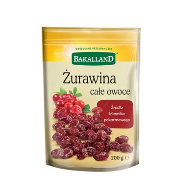 Żurawina całe owoce, Bakalland, 100 g