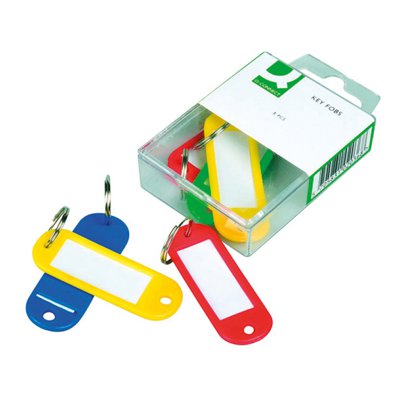 Zawieszki na klucze Q-CONNECT, 58x20mm, 6szt., mix kolorów