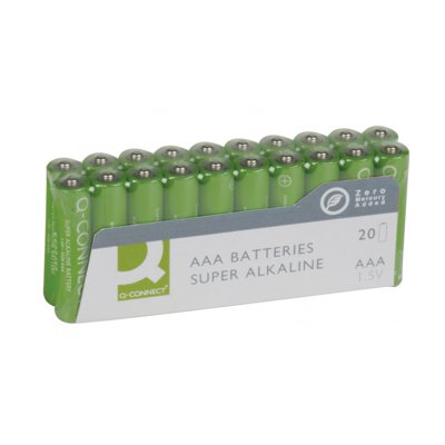 Baterie super-alkaliczne Q-CONNECT AAA, LR03, 1,5V, 20szt.