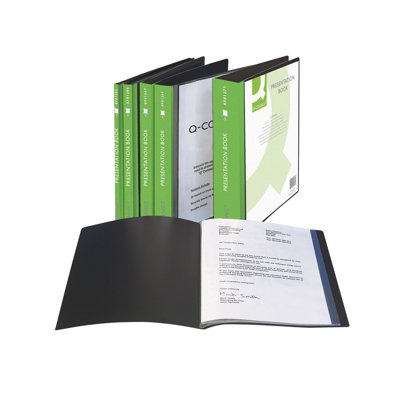 Teczka ofertowa Q-CONNECT z kieszenią opisową, PP, A4, 460mikr., 10 koszulek, czarna