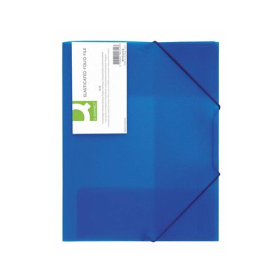 Teczka z gumką Q-CONNECT, PP, A4, 400mikr., 3-skrz., transparentna niebieska