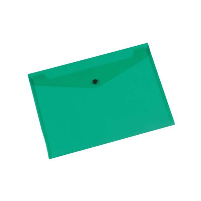 Teczka kopertowa Q-CONNECT zatrzask, PP, A4, 172mikr., transparentna zielona