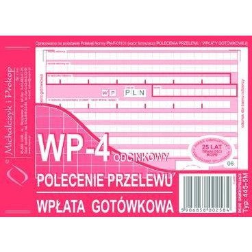 Polecenie przelewu - wpłata gotówkowa 4-odcinkowe, A6 (miękkie), (o+3k)