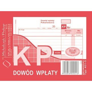 KP Dowód wpłaty, A6, wielokopia