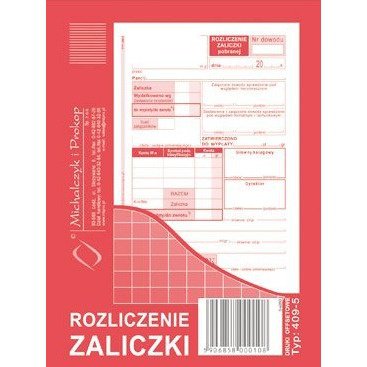 409-5 Rozliczenie zaliczki MICHALCZYK&PROKOP A6 40 kartek