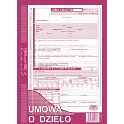 Umowa o dzieło, A4, (o+1k)