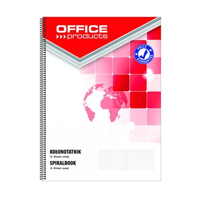 Kołonotatnik OFFICE PRODUCTS, A5, w kratkę, 80 kart., 60-80gsm, perforacja
